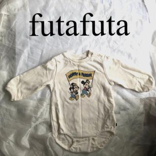 フタフタ(futafuta)のバースデー　futafuta ミッキー　ミニー　スウェット　長袖ロンパース　80(ロンパース)