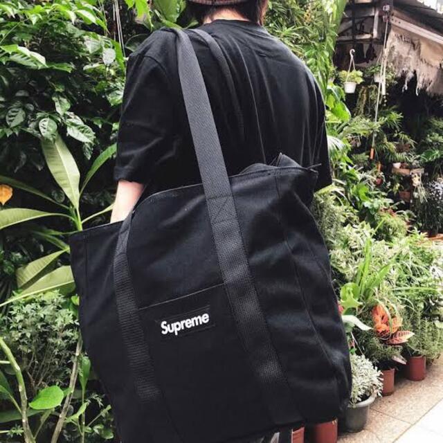 Supreme - 美品Supreme黒キャンバストートバッグ正規店購入の通販 by ...