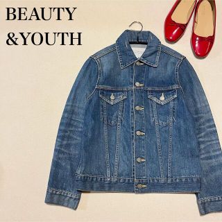 ビューティアンドユースユナイテッドアローズ(BEAUTY&YOUTH UNITED ARROWS)のBEAUTY&YOUTH デニムジャケット　Gジャン　青　クラッシュ　M(Gジャン/デニムジャケット)