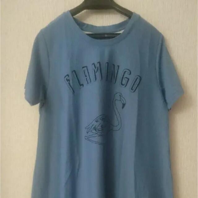 rivet & surge(リベットアンドサージ)のフラミンゴ柄　ロングTシャツ レディースのトップス(Tシャツ(半袖/袖なし))の商品写真