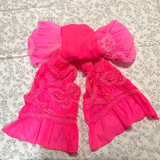 へこ帯 子供浴衣 帯 ゆかた ピンク キッズ/ベビー/マタニティのキッズ服女の子用(90cm~)(甚平/浴衣)の商品写真