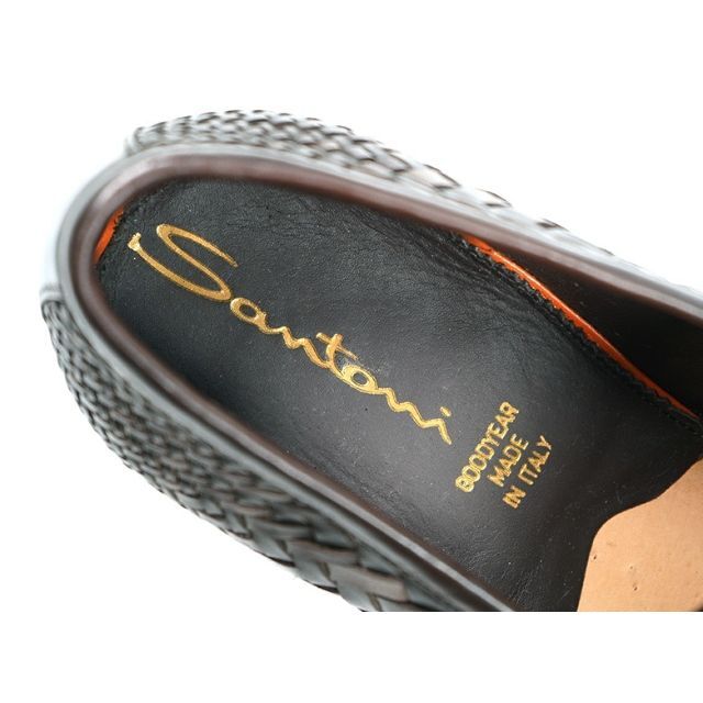 Santoni(サントーニ)の新品 Santoni サントーニ GOOD YEAR製法 編み込みレザーシューズ メンズの靴/シューズ(スリッポン/モカシン)の商品写真