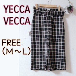 イェッカヴェッカ(YECCA VECCA)のM～L／イェッカベッカのチェック柄タイトスカート／ロングスカート(ロングスカート)