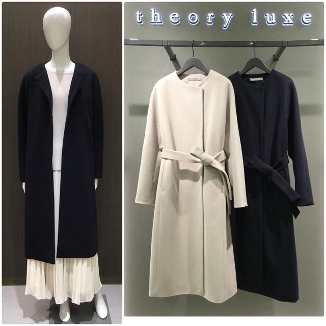 Theory luxe   theory luxe ウールノーカラーロングコート 黒 の通販