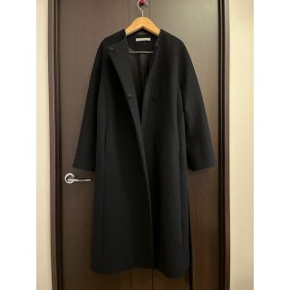 theory luxe 21AW キルティング切り替え　ウールロングコート　黒