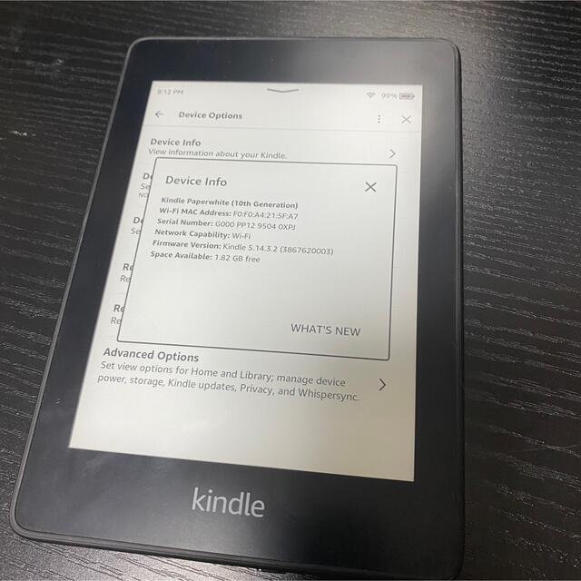 Kindle Paperwhite 10世代　Wi-Fi 、8GB
