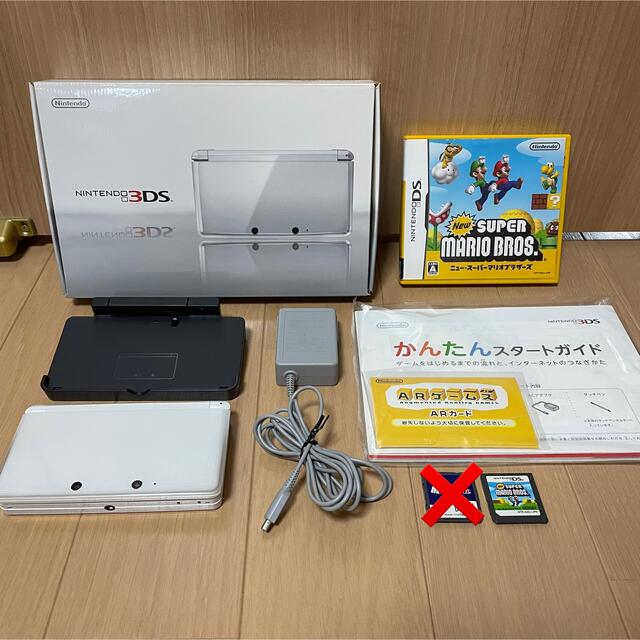 ニンテンドー3DS(ニンテンドー3DS)の任天堂 3DS アイスホワイト マリオブラザーズ セット エンタメ/ホビーのゲームソフト/ゲーム機本体(携帯用ゲーム機本体)の商品写真