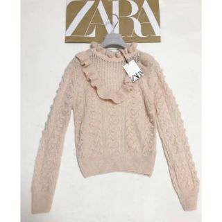 ザラ(ZARA)の新品　ZARA 立体ドット付　ウール　モヘア　ブレンド　ニット　タグ付(ニット/セーター)