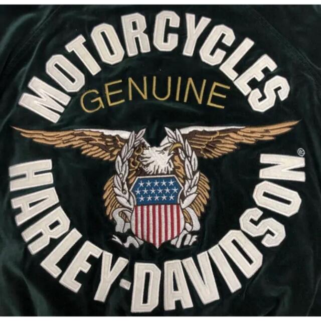 Harley Davidson(ハーレーダビッドソン)の《オール刺繍ロゴ》激レア 90s ハーレーダビッドソン  ベロア　ジャケット メンズのジャケット/アウター(スカジャン)の商品写真