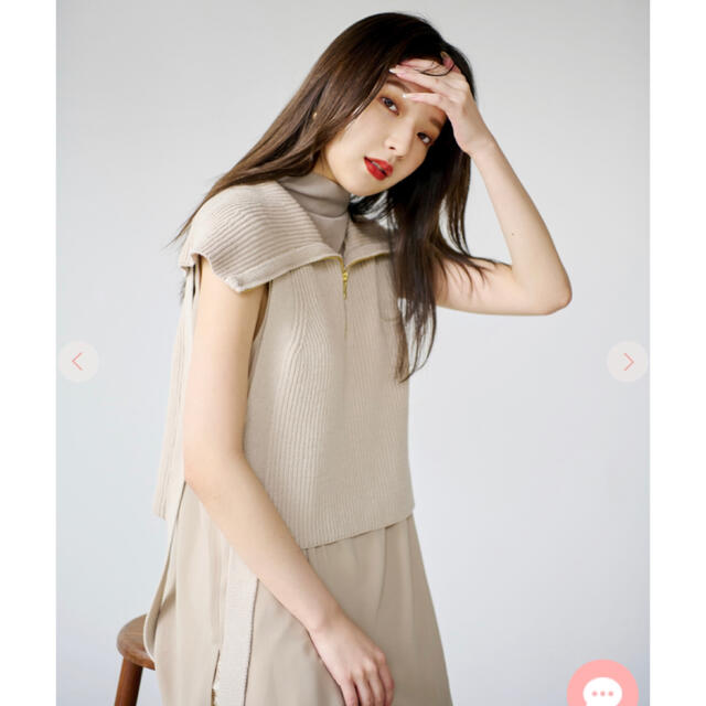 【COCO DEAL 2022aw】ジップタートルニットベスト 【COCO DEAL 2022aw】ジップタートルニットベスト