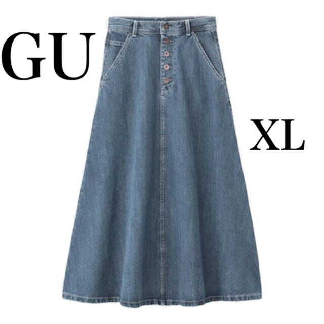 GU(ジーユー)のGU デニムフレアデニムロングスカートNC XLサイズ レディースのスカート(ロングスカート)の商品写真