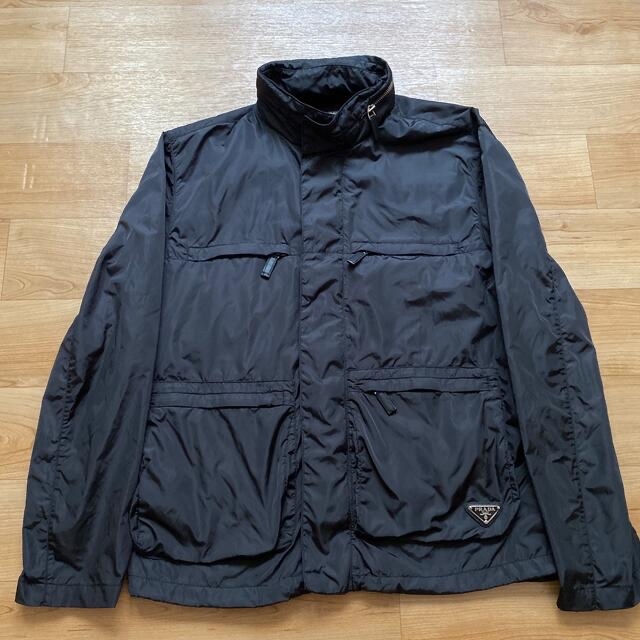 PRADA emblem plate nylon jacket 48