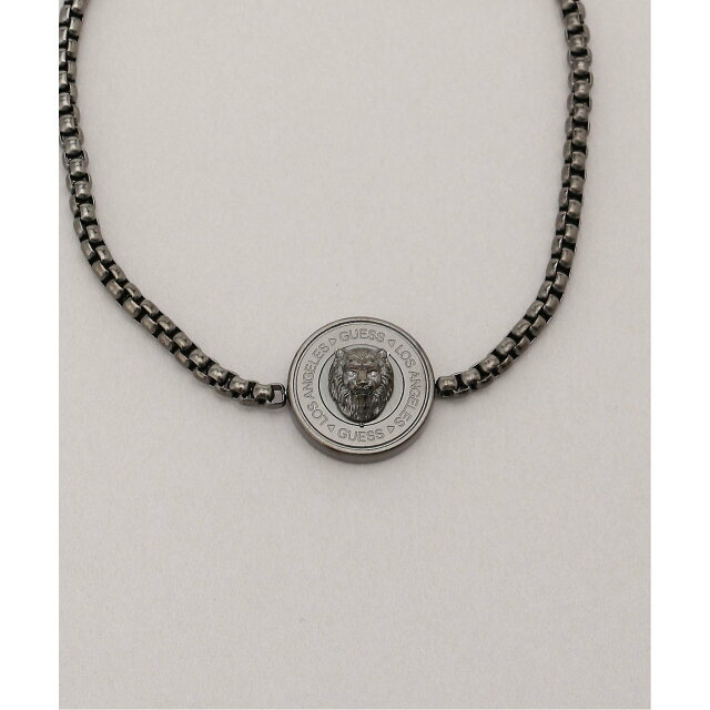 GUESS(ゲス)の【ガンメタ(GM)】(M)LION KING Coin Bracelet メンズのアクセサリー(ブレスレット)の商品写真