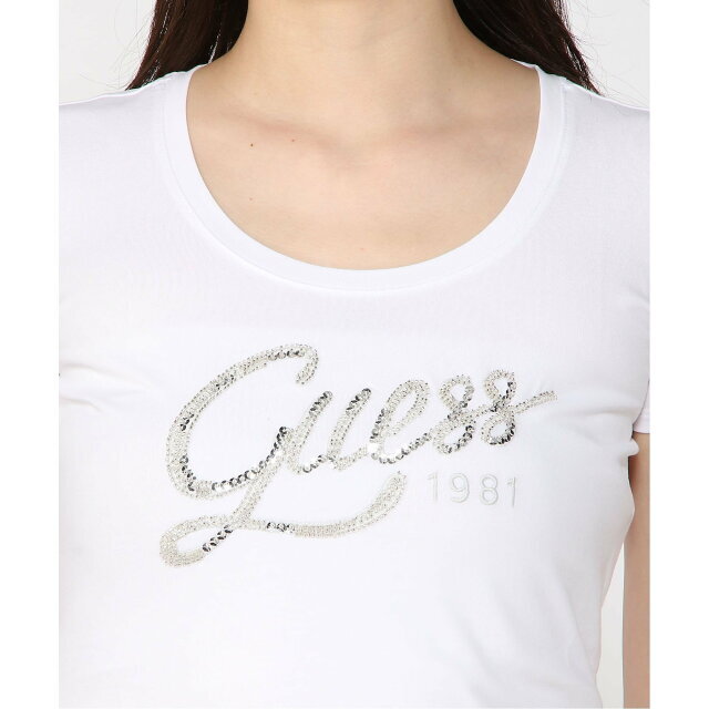 GUESS(ゲス)の【ホワイト(G011)】(W)Bryanna Logo Tee レディースのトップス(カットソー(長袖/七分))の商品写真