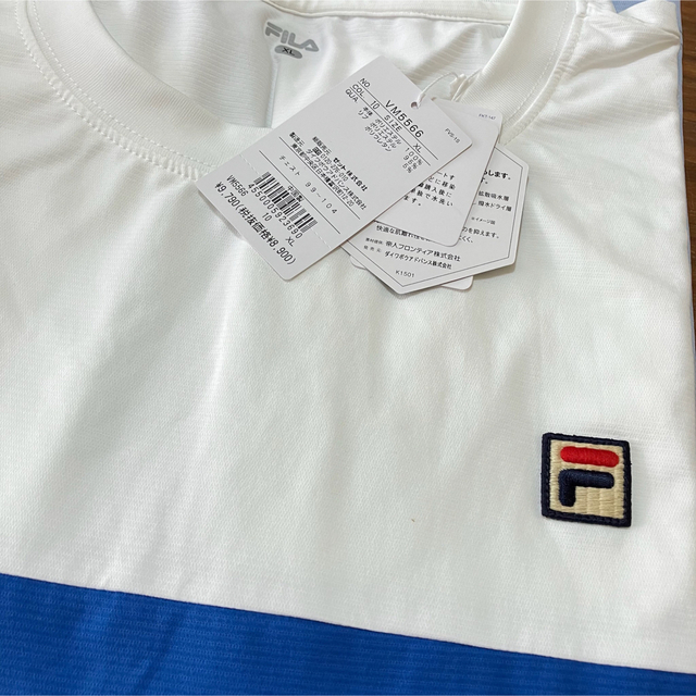 FILA(フィラ)のFILA フィラ テニスウェア 半袖Tシャツ M5566 ブルー メンズXL新品 スポーツ/アウトドアのテニス(ウェア)の商品写真