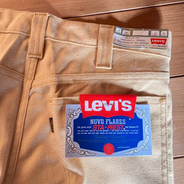 【デッドストック】70's Levi'sスタプレ 646 ベージュ/黄31/32