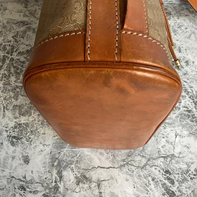 美品 CELINE セリーヌ トートバッグ マカダム トリオンフ レザー 巾着
