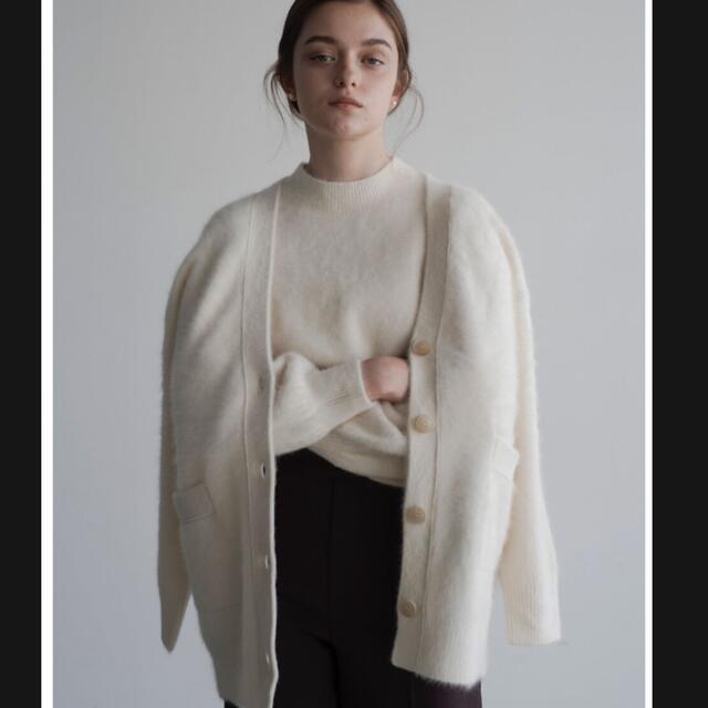 OHGA RACCOON CARDIGAN ホワイト ラクーンカーディガン