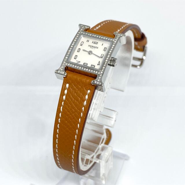 美品 HH1.131 Hウォッチ TPMミニ ダイヤベゼル シェル文字盤 腕時計