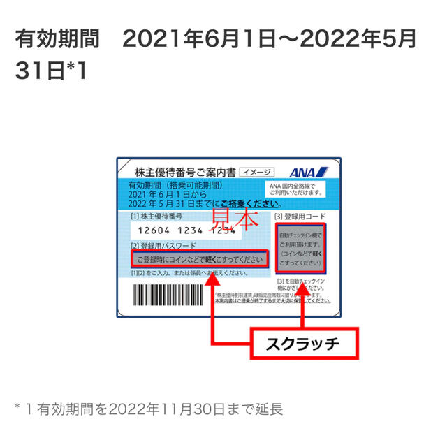 ANA 株主優待 ※20221130期限 1