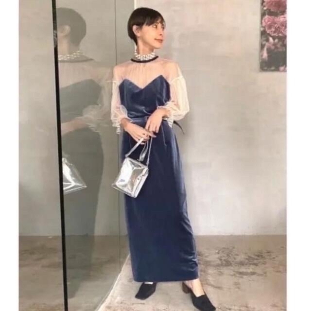 新品タグ付　アメリヴィンテージ　TULLE SLEEVE TIGHT DRESS