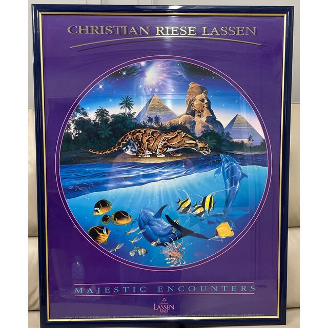 クリスチャン・ラッセン 海 イルカ ピラミッド ヒョウ ポスター 複製画
