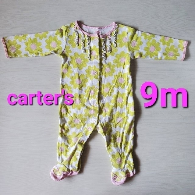 carter's(カーターズ)の【carter's】ベビー 9m 長袖 黄緑色 花柄 足付き カバーオール キッズ/ベビー/マタニティのベビー服(~85cm)(カバーオール)の商品写真