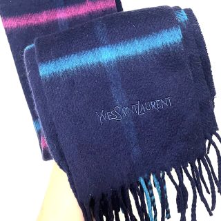 イヴサンローランボーテ(Yves Saint Laurent Beaute)のクイーンayrさま専用⚠️イヴ・サンローラン　チェックカシミヤマフラー(マフラー/ショール)