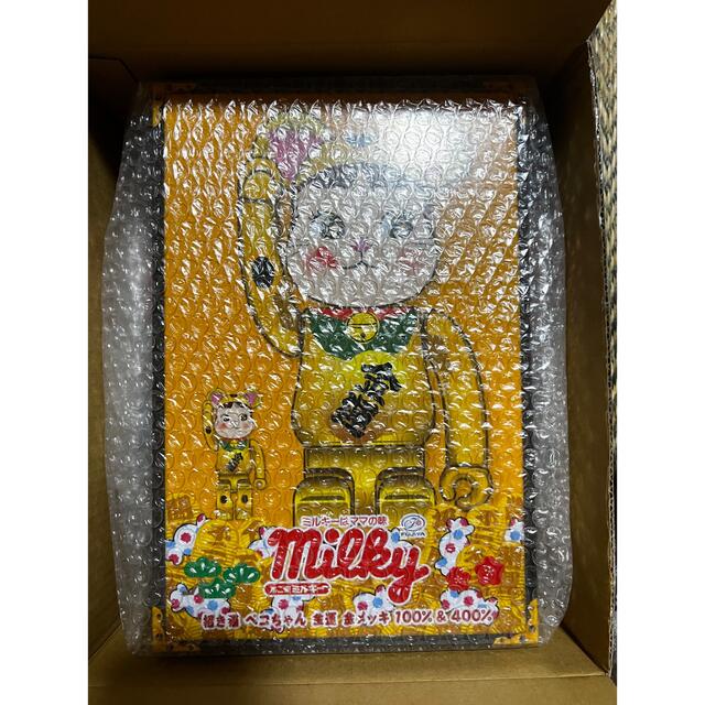 BE@RBRICK(ベアブリック)のBE＠RBRICK 招き猫 ペコちゃん  金運 金メッキ 100% & 400% エンタメ/ホビーのフィギュア(その他)の商品写真