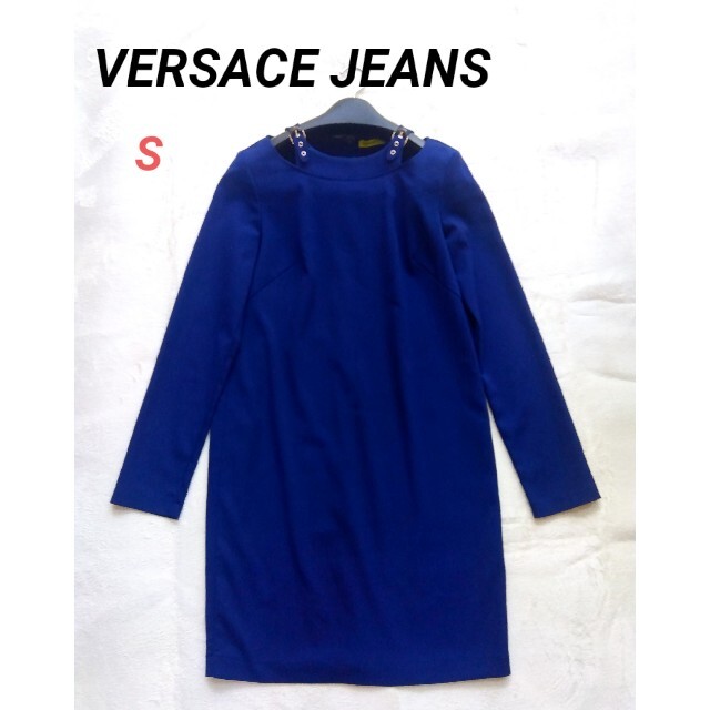 VERSACE - 【VERSACE JEANS】ヴェルサーチ 膝丈ワンピース ネイビー Sの通販 by t.t store｜ヴェルサーチならラクマ