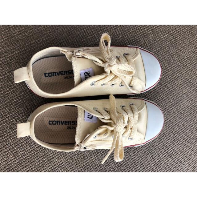 CONVERSE(コンバース)のコンバース  スニーカー　ホワイト20cm キッズ/ベビー/マタニティのキッズ靴/シューズ(15cm~)(スニーカー)の商品写真