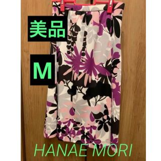 ハナエモリ(HANAE MORI)のHANAE  MORI  花柄スカート　美品(ひざ丈スカート)