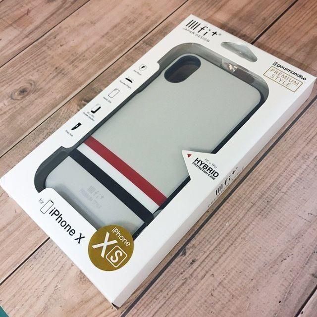 IIfi+ ライン柄 iPhoneXs/X スマホケース IFT12GY スマホ/家電/カメラのスマホアクセサリー(iPhoneケース)の商品写真