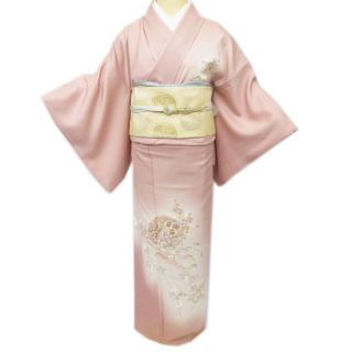 蘇州刺繍 中国刺繍 着物 付下げ 付け下げ 訪問着 A768-8 M【中古】