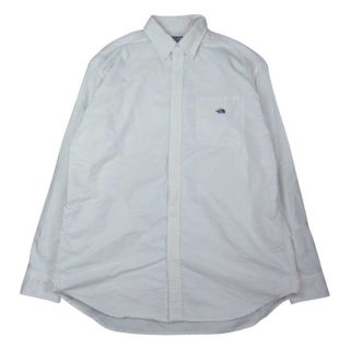 ザノースフェイス(THE NORTH FACE)のTHE NORTH FACE ノースフェイス NT3118N  PURPLE LABEL Cotton Polyester OX B.D. Shirt パープル レーベル コットン ポリエステル オックス ボタン ダウン 長袖 シャツ  ホワイト系 M【中古】(シャツ)