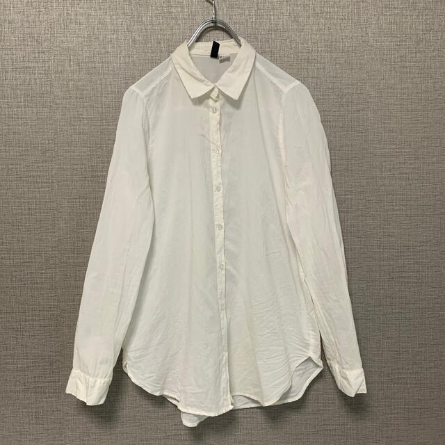 H&H(エイチアンドエイチ)のH&M アメリカ古着　ビンテージ　白シャツ　古着　used アメリカ輸入 レディースのトップス(シャツ/ブラウス(長袖/七分))の商品写真