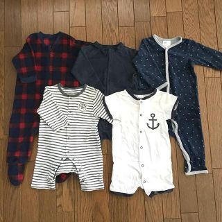 エイチアンドエム(H&M)の男の子ロンパース5点セット　70〜75cm(ロンパース)