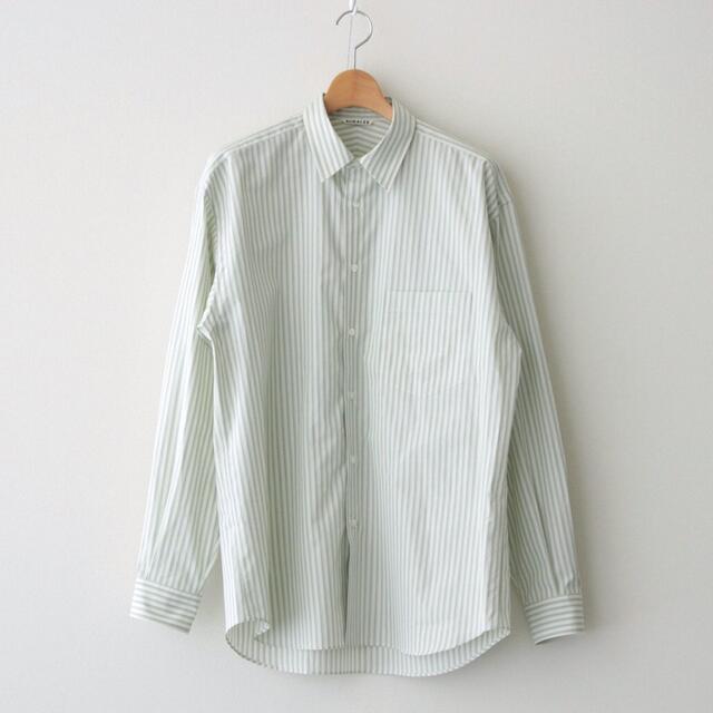 AURALEE(オーラリー)のAURALEE FINX STRIPE SHIRTS GREEN STRIPE メンズのトップス(シャツ)の商品写真