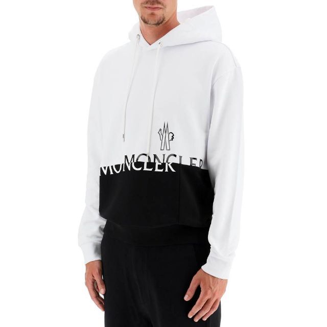 高級品市場 - MONCLER 52 L size パーカー ロゴ ホワイト モンクレール