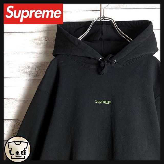 シュプリーム パーカーhoodieスウェット 刺繍ロゴ 美品 裏起毛