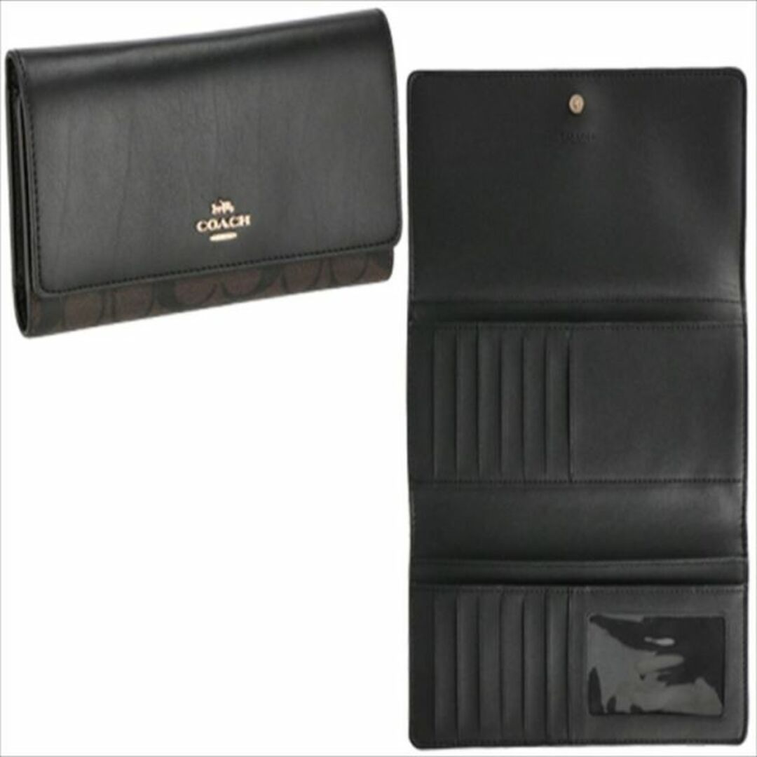 COACH(コーチ)のコーチ COACH 三つ折財布 C5966 BROWN/BLACK レディースのファッション小物(財布)の商品写真
