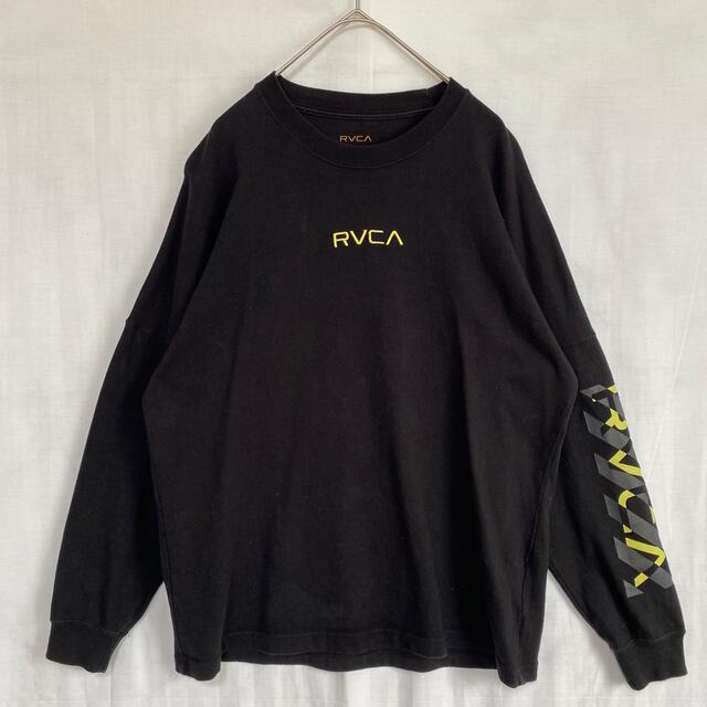 RVCA(ルーカ)の専用商品！RVCA ルーカ　スウェット　プリント　袖　ロゴ　センター　刺繍　黄黒 メンズのトップス(スウェット)の商品写真