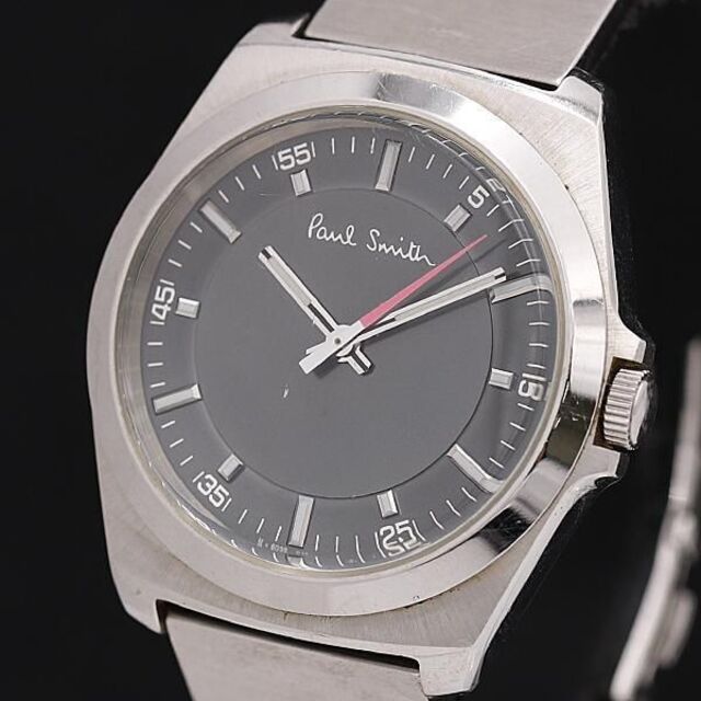 P107 正規良品QZ ラウンド グレー文字盤 メンズ腕時計