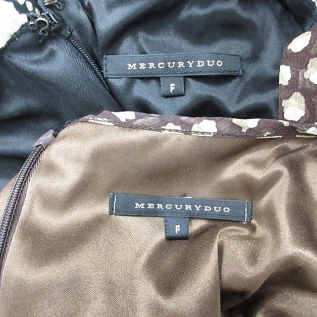 MERCURYDUO(マーキュリーデュオ)のマーキュリーデュオ ワンピース 2枚セット 半袖 ひざ丈 フレア リボン 黒 F レディースのワンピース(ひざ丈ワンピース)の商品写真