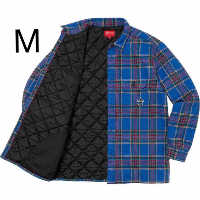 シュプリーム Quilted Plaid Flannel Shirt ブルー M 超人気 14161円 ...