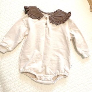 エフオーキッズ(F.O.KIDS)の韓国子供服　裏起毛　ビッグカラーロンパース（色違いあり）(ロンパース)