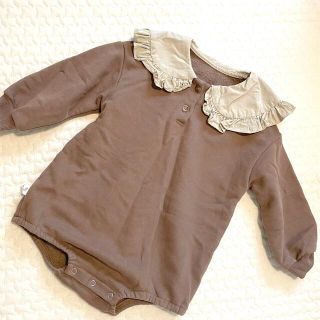 エフオーキッズ(F.O.KIDS)の韓国子供服　裏起毛　ビッグカラーロンパース（色使いあり）(ロンパース)