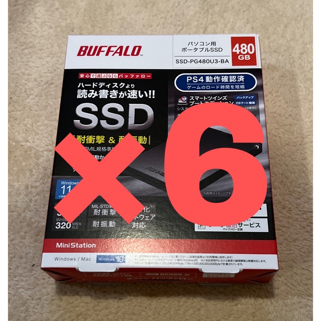 高品質格安 【6個】 外付けSSD SSD-PG480U3-BA BUFFALO 超歓迎得価