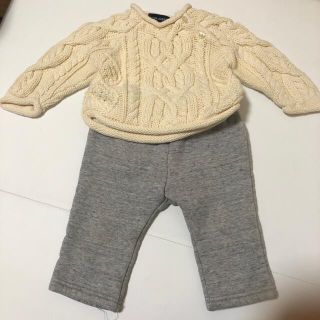 ラルフローレン(Ralph Lauren)のキッズ70サイズニット　裏起毛パンツ　セット(ニット/セーター)