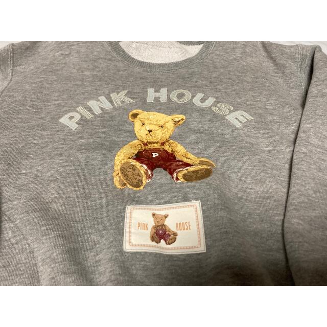 PINK HOUSE(ピンクハウス)のBABY PINK HOUSE スウェット　グレー　テディベア　130 キッズ/ベビー/マタニティのキッズ服女の子用(90cm~)(その他)の商品写真